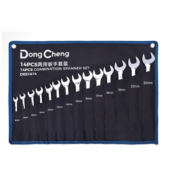 东成 镜面两用扳手布袋套装 D051614 14件