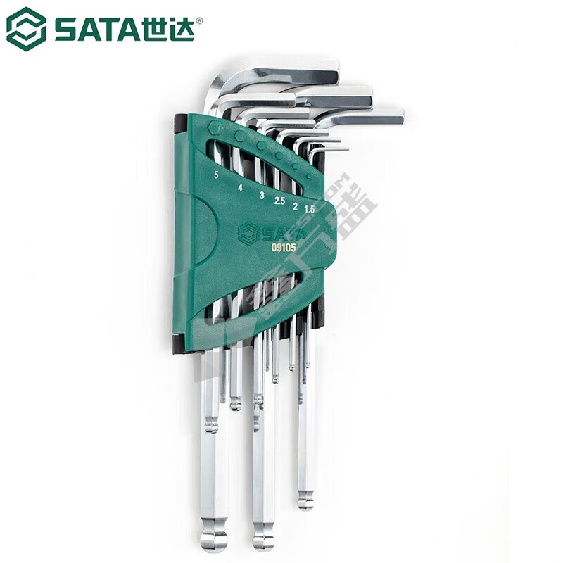 世达 公制加长球形内六角扳手9件套 9PC 09105