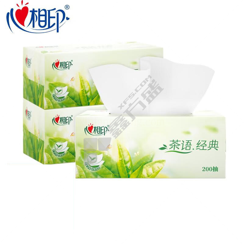 心相印盒装抽纸 2层 H200 3盒/提 12提/箱 200张/盒