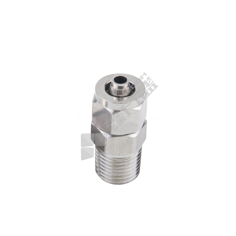 星浙气动 PC系列 美制快拧 直通接头 NPT1/2-8*6 8*6mm 外螺纹NPT1/2 不锈钢本色