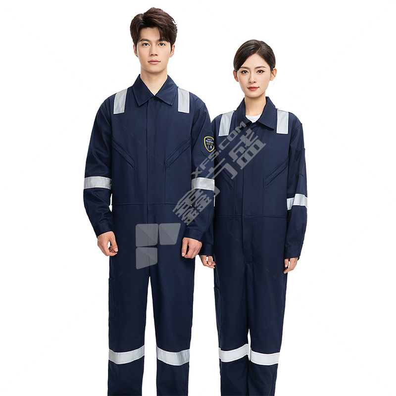 恒漉 TZ161 防静电阻燃连体服 165cm 深蓝色