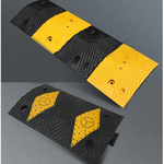 人字形花纹 普通 橡胶减速带 1000*350*50mm 黄黑色