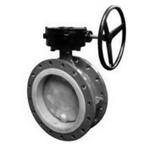 力 304板 钢体四氟密封蜗轮对夹蝶阀 D341F-16C PN16 D341F-16C 304板-DN200