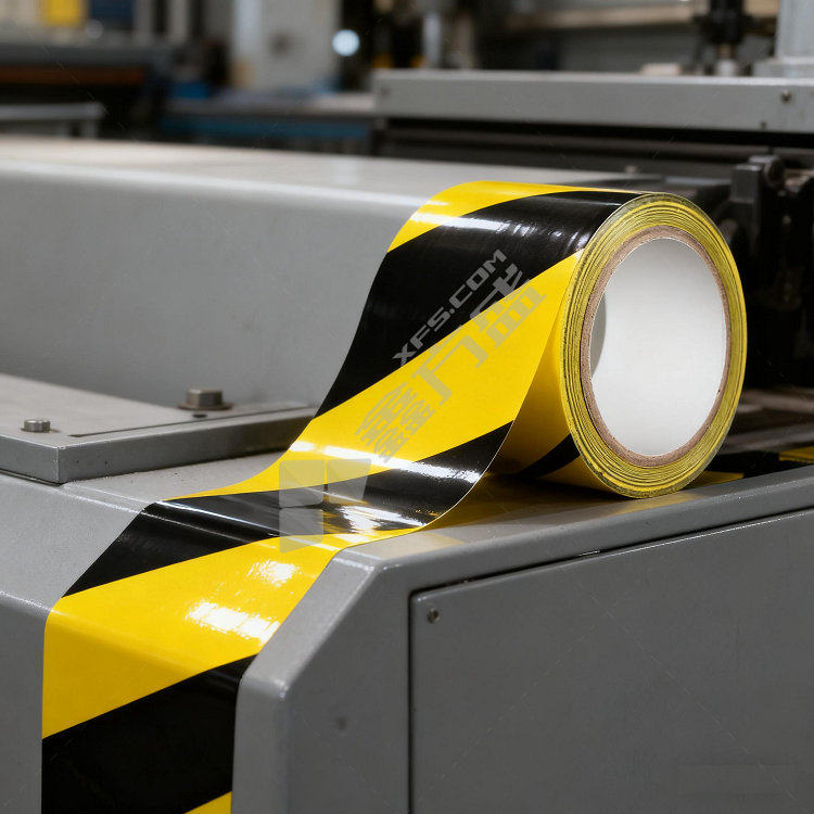 友日久 PVC 地标警示胶带 48mm*18m*0.13mm 黄黑色