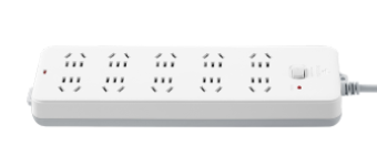 公牛 10位五孔 总控开关 新国标插排 GN-605 10A 3m 白蓝色