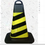 塑料 反光方形路锥 70*30*30cm 黄黑色