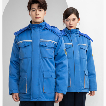 恒漉 TZM13 防酸碱防静电工作棉服大衣 S 艳蓝色