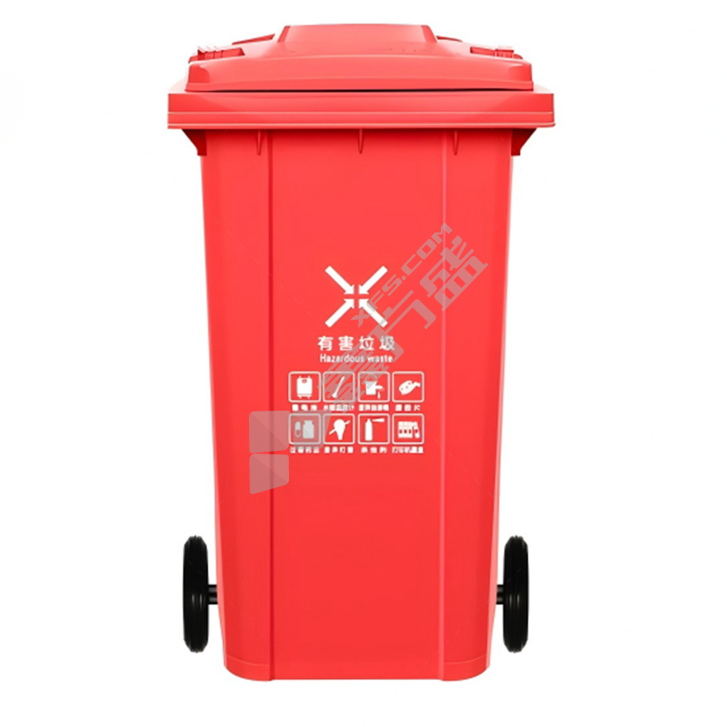 沪洋 可挂车垃圾桶 240L 720*578*1070mm 红色 有害垃圾