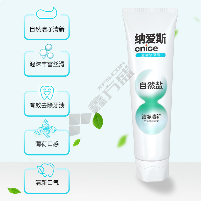 纳爱斯 自然盐白牙膏 200g 酷爽薄荷