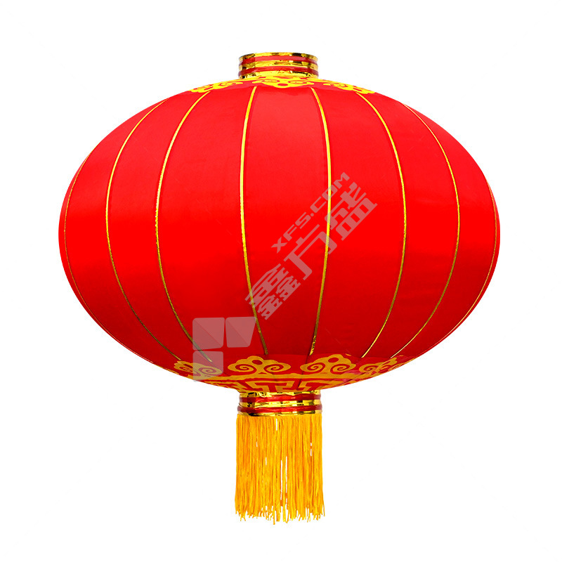 沪洋 铁口绸缎布料 灯笼 80# 撑开直径48cm 红色