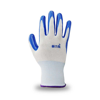 赫力斯 耐磨耐油丁腈手套 M 白线蓝胶 丁腈 N518