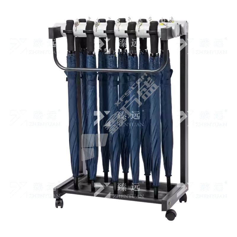 臻远 ZY4080114 带锁雨伞架含10把单人伞 560*300*870mm 10头 黑色