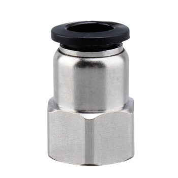谦华智科 PCF系列 快插转内丝螺纹 铜镀镍 直通接头 PCF8-01 8mm 1分 银色