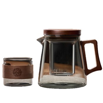 天喜 简茗玻璃茶壶 900ml 烟灰色