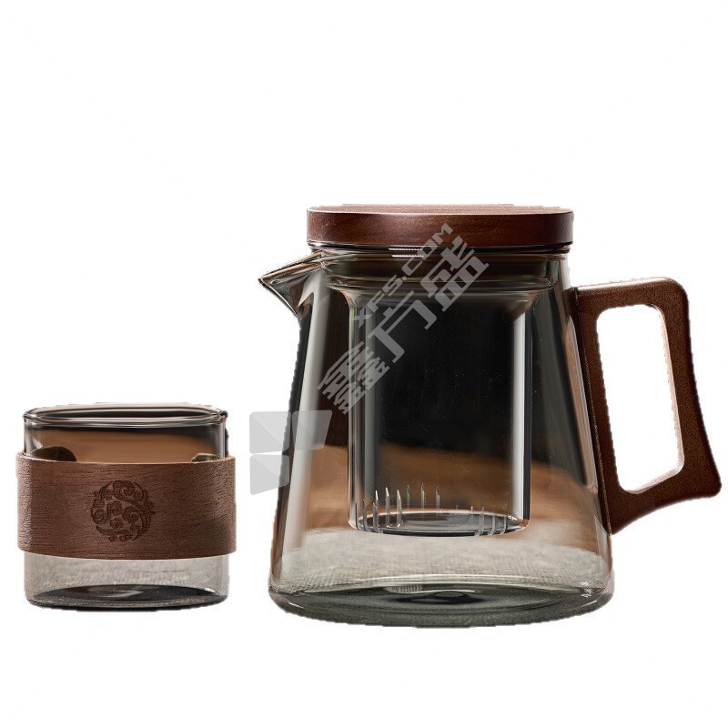 天喜 简茗玻璃茶壶 900ml 烟灰色