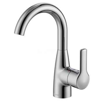 九牧 X32052-205/1C-Z 单柄单孔 含软管面盆龙头 冷热款 铜 银色