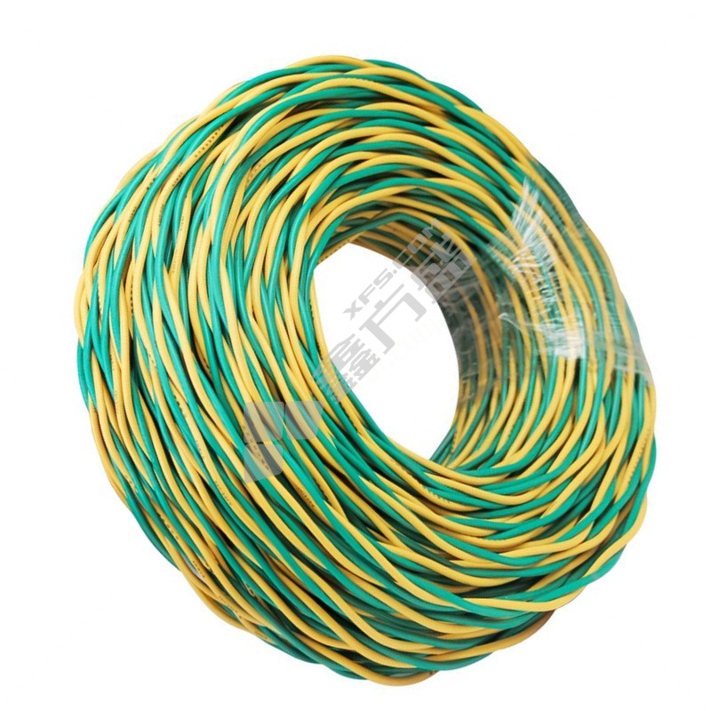 鸵鸟 100米 阻燃C类双绞线 ZC-RVS 300/300V 2*1.5平方 黄绿色