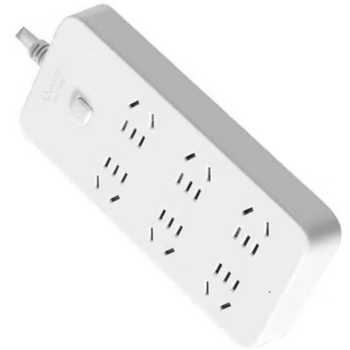 公牛 6位五孔 总控开关 新国标插排 GN-M1060 10A 5m 白色