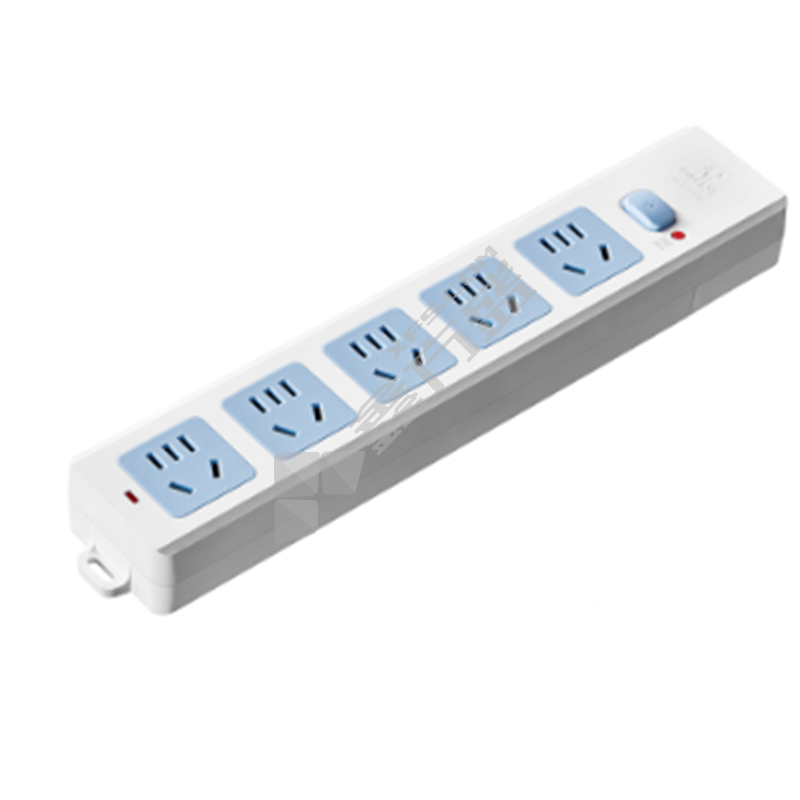 公牛 5位五孔 新国标插排 GN-602 10A 总控开关 3m 白蓝色