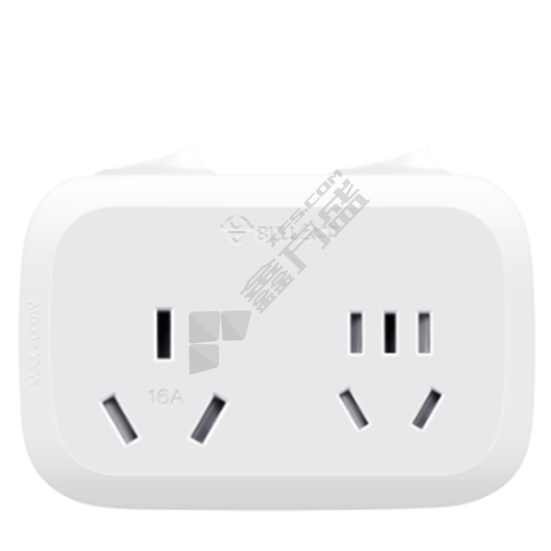 公牛 1位五孔+1位三孔 一转多转换器 GN-9323D 10A 分控开关 无线 白色