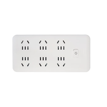 良工 6位五孔 插排 XD-T106(重复) 10A 总控开关 无线 白蓝色