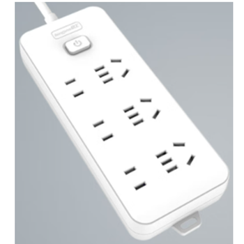 良工 3位五孔+3位两孔 总控开关 插排 XD-K133 10A 1.8m 白色