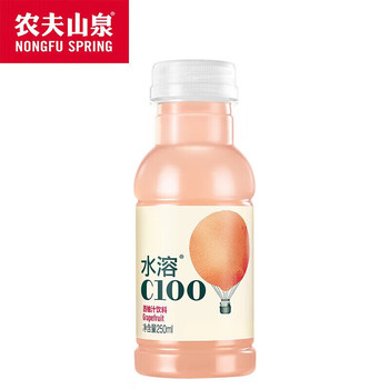 农夫山泉 水溶C100西柚饮料 250ml 西柚味 12瓶/箱