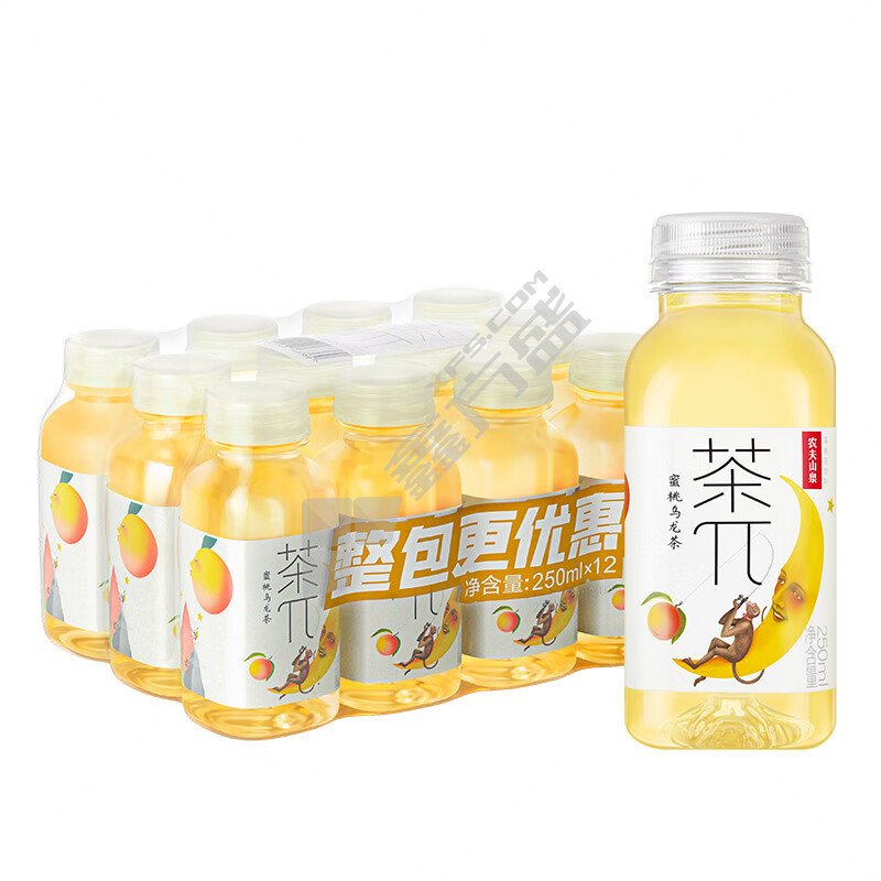 农夫山泉 茶π蜜桃乌龙茶饮料 250ml 蜜桃乌龙茶味 12瓶/箱
