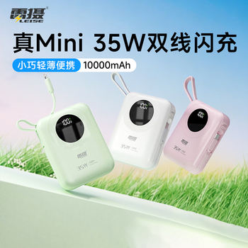 雷摄 MH816-35W-C 便携快充移动电源 陶瓷白 10000mAh 86*65*25mm