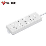 公牛 4位五孔+4位两孔 总控开关 新国标插排 GN-403 10A 5m 白色