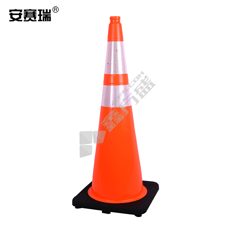 安赛瑞 14486 红白反光雪糕筒交通安全反光路锥 45*27*27cm 14486