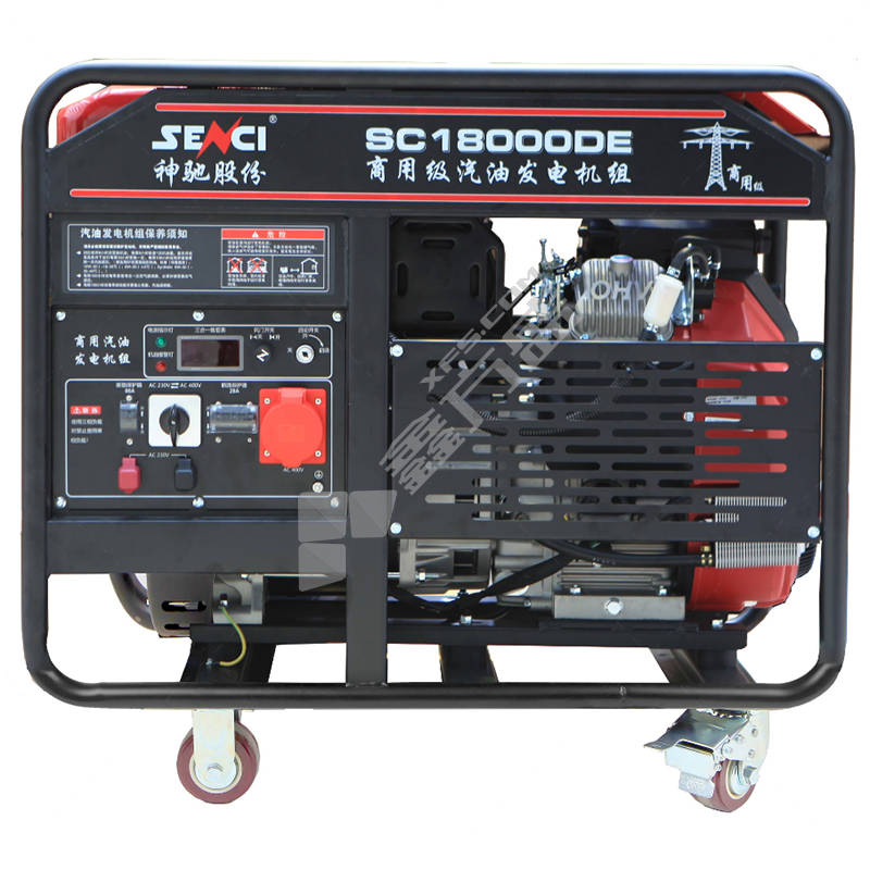 神驰SENCI 汽油发电机 SC18000DE 15kW 42L 电启动 单三相等功率 230V/400V
