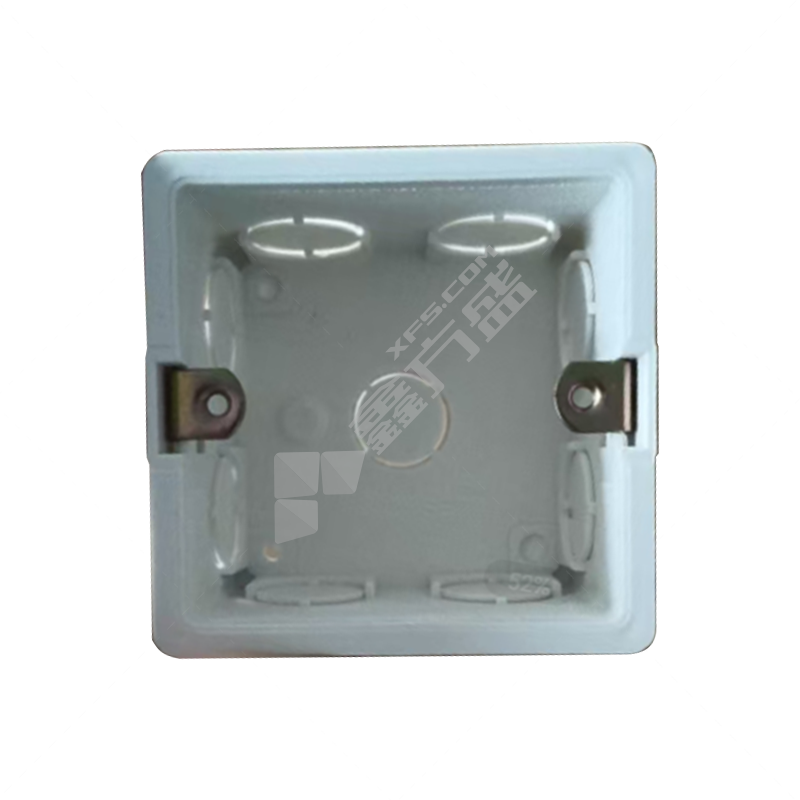 联塑 PVC暗装开关盒方盒 带金属片 60mm全4分孔20暗装