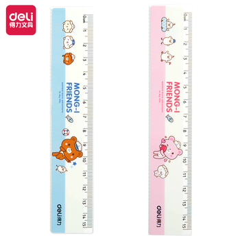 得力 71973 直尺 15cm 彩色