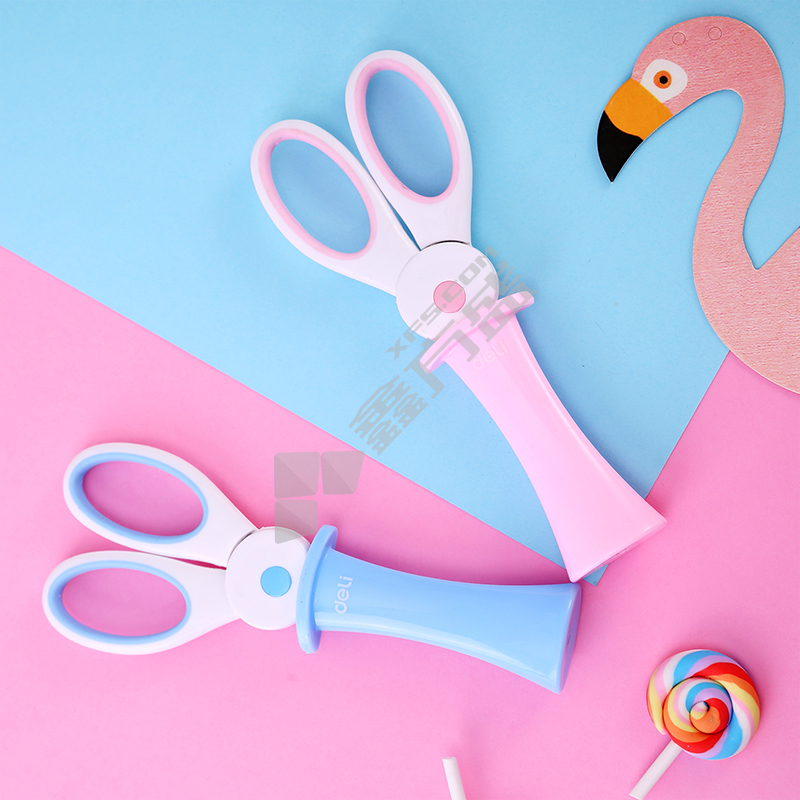 得力 6065 学生剪刀 134*53mm 彩色 6065