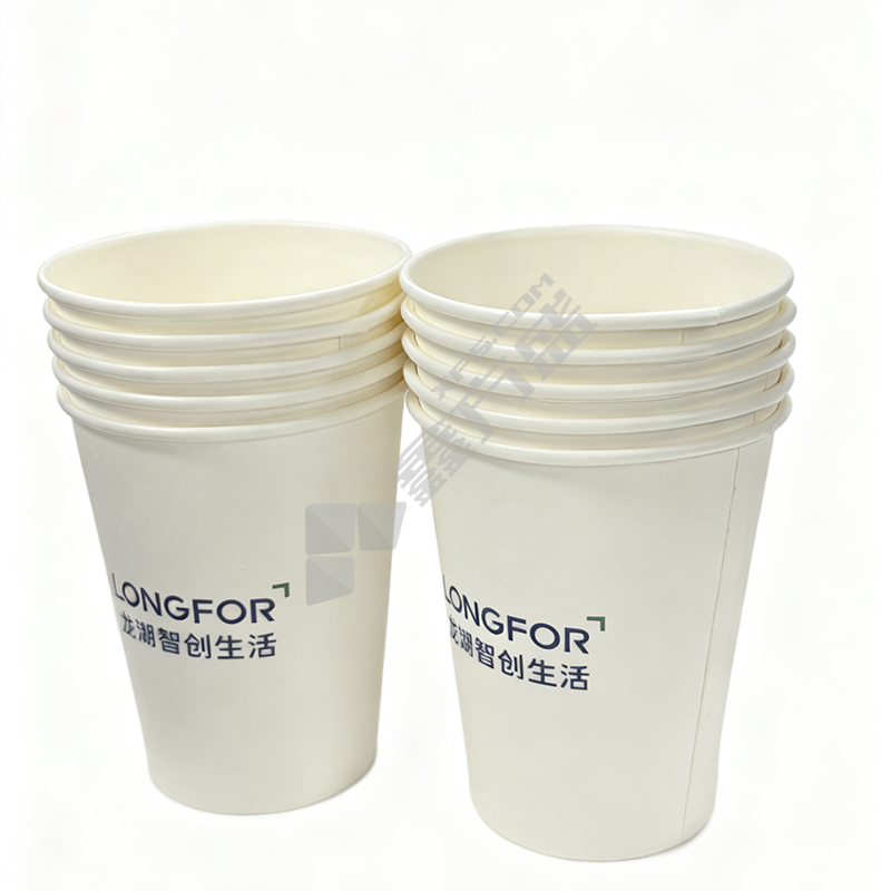 馨典 淋膜纸 龙湖定制一次性纸杯 白色 280ml