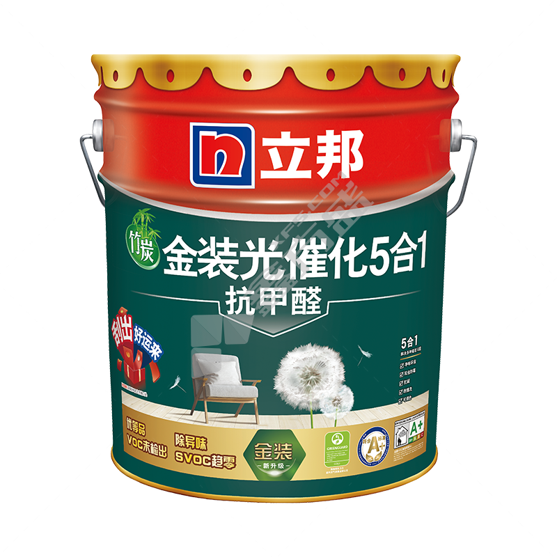 立邦 金装抗甲醛光催化五合一内墙乳胶漆 18L 白色