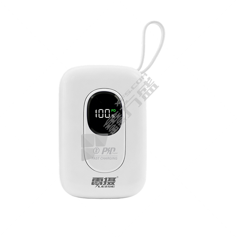 雷摄 MH852 便携快充移动电源 陶瓷白 20000mAh 104*70.3*31mm