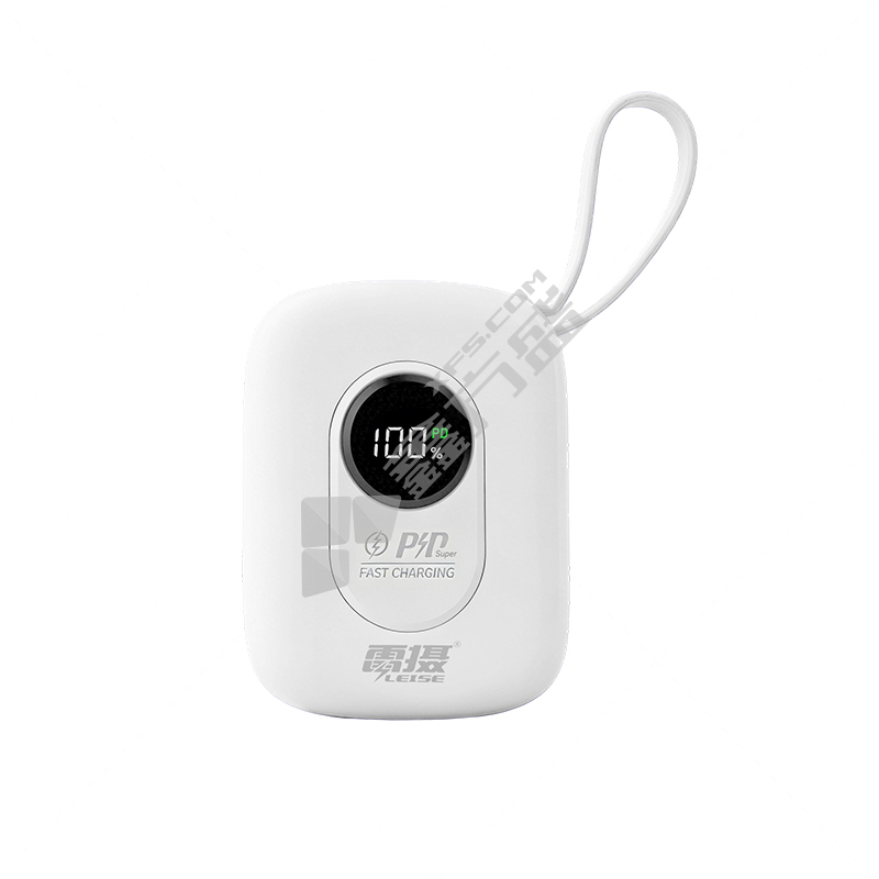 雷摄 MH851 便携快充移动电源 陶瓷白 10000mAh 76.2*60*29.3mm