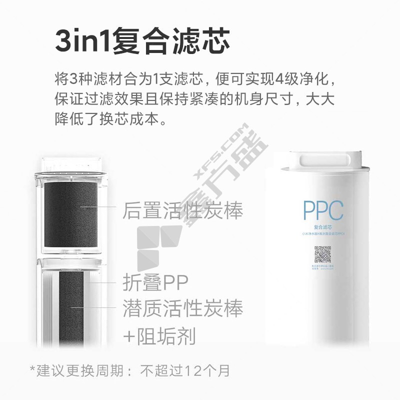 小米 净水器H1000G滤芯200G反渗透RO1/800G反渗透RO3复合滤芯PPC4(仅限成都地区下单) (单位:套)-融创集采商城