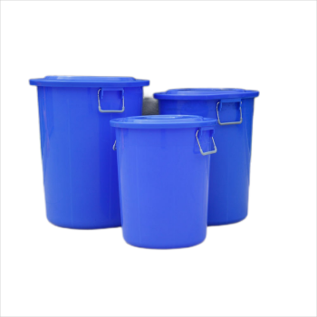 和一可塑 圆形塑料桶储水桶带盖圆桶 A型120L水桶带盖 蓝色