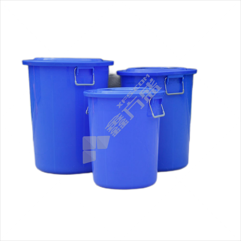和一可塑 圆形塑料桶储水桶带盖圆桶 A型120L水桶带盖 蓝色