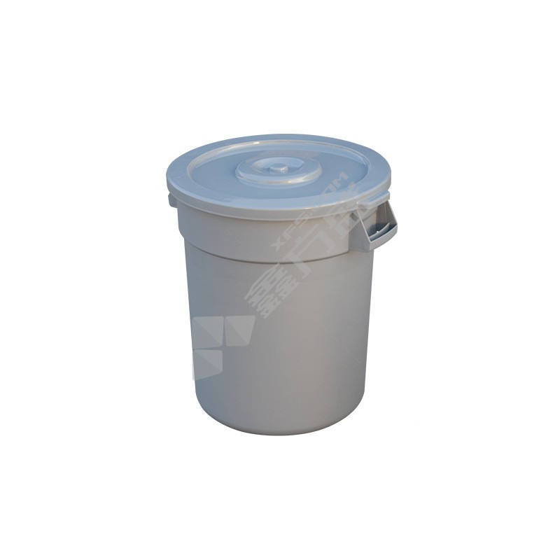 和一可塑 圆形塑料桶储水桶带盖圆桶 C型100L水桶带盖 灰色