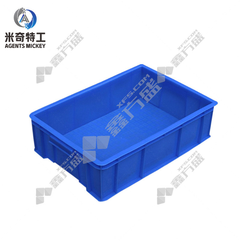 米奇特工 加厚塑料物料盒 零件盒元件盒物料收纳箱 515mm *345mm*150mm 蓝