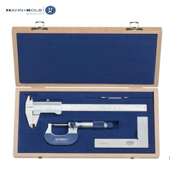 德国哈恩库博工具 HAHN+KOLB 3件式测量仪器套件木盒包装 31320130