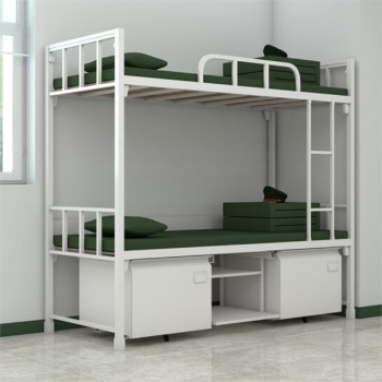 鑫双升 铁架双层高低床钢制组合床含架床下柜宿舍上下床 适用床垫尺寸0.9m*1.9m