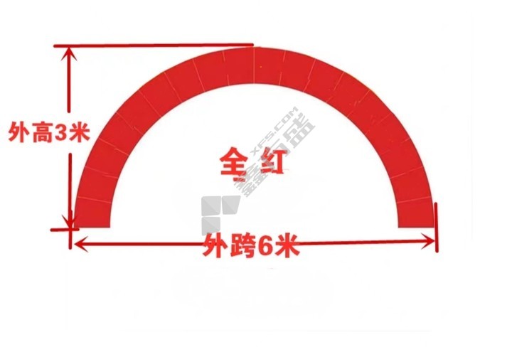 国产优品 婚庆庆典彩虹门 加厚6米全红+370W 风机 (单位：套)