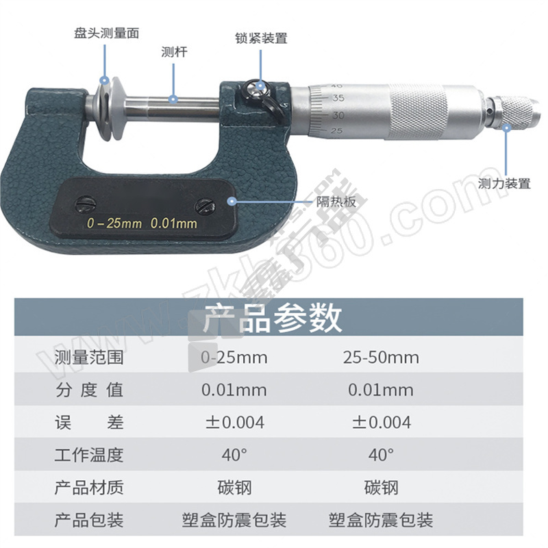 成量 壁厚数显千分尺 (0～25)mm0.001mm (含计量)