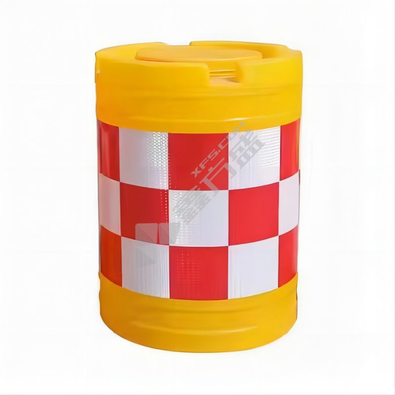 路盛 防撞桶 圆柱形交通防撞桶道路警示反光桶 40*70cm 红白