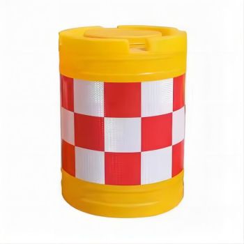 路盛 防撞桶 圆柱形交通防撞桶道路警示反光桶 40*70cm 红白